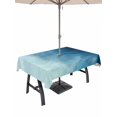 thumbnail image 1 of Outdoor Tablecloths with Umbrella Hole & Zipper, Blue Ombre Tablecloth Rectangle 60x84 Inch, Coastal Beach Modern Abstract Art Waterproof Table Cloth, Patio/Pool/Picnic Table Covers, 1 of 8