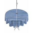 thumbnail image 1 of Outdoor Tablecloths with Umbrella Hole & Zipper, Blue Pattern Round Tablecloth 54 Inch, Vintage Abstract Minimalist Art Waterproof Table Cloth, Patio/Pool/Picnic Table Covers, 1 of 8