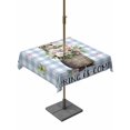 thumbnail image 1 of Outdoor Tablecloths with Umbrella Hole & Zipper, Blue Plaid Groundhog 54x54 Inch Square Tablecloths, Spring Floral Butterfly Botanical Waterproof Table Cloth, Patio/Pool/Picnic Table Covers, 1 of 8