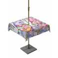 thumbnail image 1 of Outdoor Tablecloths with Umbrella Hole & Zipper, Blue Purple Gnomes 54x54 Inch Square Tablecloths, Spring Country Hydrangea Flower Leaf Waterproof Table Cloth, Patio/Pool/Picnic Table Covers, 1 of 8