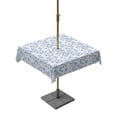 thumbnail image 1 of Outdoor Tablecloths with Umbrella Hole & Zipper, Blue Spring Floral 54x54 Inch Square Tablecloths, Flowers Leaves Pastoral Botanical Waterproof Table Cloth, Patio/Pool/Picnic Table Covers, 1 of 8