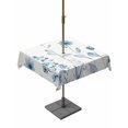 thumbnail image 1 of Outdoor Tablecloths with Umbrella Hole & Zipper, Blue Spring Floral 54x54 Inch Square Tablecloths, Summer Flowers Botanical Elegant Waterproof Table Cloth, Patio/Pool/Picnic Table Covers, 1 of 8