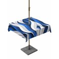 thumbnail image 1 of Outdoor Tablecloths with Umbrella Hole & Zipper, Blue White Moire 60x60 Inch Square Tablecloths, Modern Abstract Art Waterproof Table Cloth, Patio/Pool/Picnic Table Covers, 1 of 8