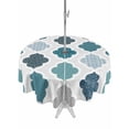 thumbnail image 1 of Outdoor Tablecloths with Umbrella Hole & Zipper, Bohemia Round Tablecloth 54 Inch, Vintage Moroccan Geometric Pattern Blue Green Gray Waterproof Table Cloth, Patio/Pool/Picnic Table Covers, 1 of 8