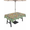 thumbnail image 1 of Outdoor Tablecloths with Umbrella Hole & Zipper, Boho Green Flowers 54x80 Inch Tablecloth Rectangle, Spring Abstract Watercolor Floral Leaf Waterproof Table Cloth, Patio/Pool/Picnic Table Covers, 1 of 8