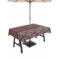 thumbnail image 1 of Outdoor Tablecloths with Umbrella Hole & Zipper, Boho Red Brown Flower Tablecloth Rectangle 60x84 Inch, Abstract Bohemia Pesley Floral Waterproof Table Cloth, Patio/Pool/Picnic Table Covers, 1 of 8