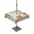 thumbnail image 1 of Outdoor Tablecloths with Umbrella Hole & Zipper, Botanical 60x60 Inch Square Tablecloths, Spring Leaves Flowers Deers Birds Country Biege Waterproof Table Cloth, Patio/Pool/Picnic Table Covers, 1 of 8