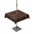 thumbnail image 1 of Outdoor Tablecloths with Umbrella Hole & Zipper, Brown Flowers 54x54 Inch Square Tablecloths, Pastoral Abstract Floral Minimalist Art Waterproof Table Cloth, Patio/Pool/Picnic Table Covers, 1 of 8