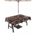 thumbnail image 1 of Outdoor Tablecloths with Umbrella Hole & Zipper, Brown Flowers 54x80 Inch Tablecloth Rectangle, Spring Floral Botanical Modern Art Waterproof Table Cloth, Patio/Pool/Picnic Table Covers, 1 of 8