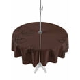 thumbnail image 1 of Outdoor Tablecloths with Umbrella Hole & Zipper, Brown Flowers Round Tablecloths 60 Inch, Japanese Abstract Floral Plants Simple Art Waterproof Table Cloth, Patio/Pool/Picnic Table Covers, 1 of 8