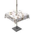 thumbnail image 1 of Outdoor Tablecloths with Umbrella Hole & Zipper, Brown Spring Floral 60x60 Inch Square Tablecloths, Flowers Leaves Elegant Pastoral Waterproof Table Cloth, Patio/Pool/Picnic Table Covers, 1 of 8