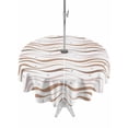 thumbnail image 1 of Outdoor Tablecloths with Umbrella Hole & Zipper, Brown Stripes Round Tablecloths 60 Inch, Minimalism Ombre Waves Abstract Textures Waterproof Table Cloth, Patio/Pool/Picnic Table Covers, 1 of 8