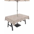 thumbnail image 1 of Outdoor Tablecloths with Umbrella Hole & Zipper, Brown Tablecloth Rectangle 60x84 Inch, Modern Abstract Art Farmhouse Waterproof Table Cloth, Patio/Pool/Picnic Table Covers, 1 of 8