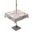thumbnail image 1 of Outdoor Tablecloths with Umbrella Hole & Zipper, Brown White Floral 60x60 Inch Square Tablecloths, Spring Botanical Leaves Farmhouse Waterproof Table Cloth, Patio/Pool/Picnic Table Covers, 1 of 8