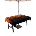 thumbnail image 1 of Outdoor Tablecloths with Umbrella Hole & Zipper, Burnt Orange Black Ombre Tablecloth Rectangle 60x84 Inch, Modern Abstract Striped Gradient Waterproof Table Cloth, Patio/Pool/Picnic Table Covers, 1 of 8