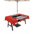 thumbnail image 1 of Outdoor Tablecloths with Umbrella Hole & Zipper, Cars Rectangle Tablecloth 52x70 Inch, Red Cartoon Funny Simple Truck Silhouettes Art Waterproof Table Cloth, Patio/Pool/Picnic Table Covers, 1 of 8
