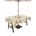 thumbnail image 1 of Outdoor Tablecloths with Umbrella Hole & Zipper, Cartoon Animals Tablecloth Rectangle 60x84 Inch, Cute Dog Tigers Elephants Lions Cat Waterproof Table Cloth, Patio/Pool/Picnic Table Covers, 1 of 8