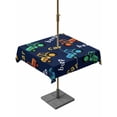 thumbnail image 1 of Outdoor Tablecloths with Umbrella Hole & Zipper, Cartoon Tractor 60x60 Inch Square Tablecloths, Cute Beep Car Digger Shovel Truck Navy Blue Waterproof Table Cloth, Patio/Pool/Picnic Table Covers, 1 of 8