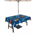 thumbnail image 1 of Outdoor Tablecloths with Umbrella Hole & Zipper, Cartoon Tractor Rectangle Tablecloth 52x70 Inch, Cute Beep Car Digger Shovel Truck Blue Waterproof Table Cloth, Patio/Pool/Picnic Table Covers, 1 of 8