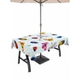 thumbnail image 1 of Outdoor Tablecloths with Umbrella Hole & Zipper, Cute Butterfly Dragonfly 60 x102 Inch Rectangle Tablecloths, Farmhouse Botanical Floral Blue Waterproof Table Cloth, Patio/Pool/Picnic Table Covers, 1 of 8