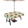 thumbnail image 1 of Outdoor Tablecloths with Umbrella Hole & Zipper, Cute Ladybugs 60 x102 Inch Rectangle Tablecloths, Spring Botanical Leaves Green Waterproof Table Cloth, Patio/Pool/Picnic Table Covers, 1 of 8