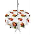 thumbnail image 1 of Outdoor Tablecloths with Umbrella Hole & Zipper, Cute Ladybugs Round Tablecloth 54 Inch, Spring Botanical Leaves Farmhouse Waterproof Table Cloth, Patio/Pool/Picnic Table Covers, 1 of 8