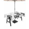 thumbnail image 1 of Outdoor Tablecloths with Umbrella Hole & Zipper, Dandelion 60 x102 Inch Rectangle Tablecloths, Black White Modern Country Rustic Plants Waterproof Table Cloth, Patio/Pool/Picnic Table Covers, 1 of 8
