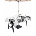 thumbnail image 1 of Outdoor Tablecloths with Umbrella Hole & Zipper, Dandelion Tablecloth Rectangle 60x84 Inch, Black White Modern Country Rustic Plants Waterproof Table Cloth, Patio/Pool/Picnic Table Covers, 1 of 8