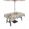 thumbnail image 1 of Outdoor Tablecloths with Umbrella Hole & Zipper, Dark Sage Green Botanical Rectangle Tablecloth 52x70 Inch, Spring Floral Summer Botanical Retro Waterproof Table Cloth, Patio/Pool Table Covers, 1 of 8