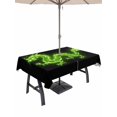 thumbnail image 1 of Outdoor Tablecloths with Umbrella Hole & Zipper, Dragon Flames 54x80 Inch Tablecloth Rectangle, Green Dragons Abstract Modern Art Waterproof Table Cloth, Patio/Pool/Picnic Table Covers, 1 of 8