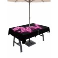thumbnail image 1 of Outdoor Tablecloths with Umbrella Hole & Zipper, Dragon Flames 54x80 Inch Tablecloth Rectangle, Purple Dragons Abstract Modern Art Waterproof Table Cloth, Patio/Pool/Picnic Table Covers, 1 of 8