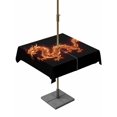 thumbnail image 1 of Outdoor Tablecloths with Umbrella Hole & Zipper, Dragon Flames 60x60 Inch Square Tablecloths, Orange Dragons Abstract Modern Art Waterproof Table Cloth, Patio/Pool/Picnic Table Covers, 1 of 8