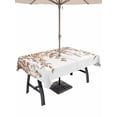 thumbnail image 1 of Outdoor Tablecloths with Umbrella Hole & Zipper, Eucalyptus Leaves 60 x102 Inch Rectangle Tablecloths, Brown Summer Botanical Weeping Waterproof Table Cloth, Patio/Pool/Picnic Table Covers, 1 of 8