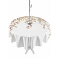 thumbnail image 1 of Outdoor Tablecloths with Umbrella Hole & Zipper, Eucalyptus Leaves Round Tablecloths 60 Inch, Khaki Summer Botanical Weeping Waterproof Table Cloth, Patio/Pool/Picnic Table Covers, 1 of 8