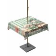 thumbnail image 1 of Outdoor Tablecloths with Umbrella Hole & Zipper, Eucalyptus Trucks 54x54 Inch Square Tablecloths, Spring Farmhouse Floral Sage Green Plaid Waterproof Table Cloth, Patio/Pool/Picnic Table Covers, 1 of 8