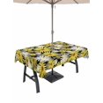 thumbnail image 1 of Outdoor Tablecloths with Umbrella Hole & Zipper, Farmhouse Daisy Rectangle Tablecloth 60x120 Inch, Spring Watercolor Yellow White Floral Waterproof Table Cloth, Patio/Pool/Picnic Table Covers, 1 of 8