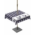 thumbnail image 1 of Outdoor Tablecloths with Umbrella Hole & Zipper, Farmhouse Purple Plaid 60x60 Inch Square Tablecloths, Vintage Country Cock Checkered Waterproof Table Cloth, Patio/Pool/Picnic Table Covers, 1 of 8