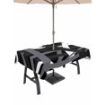 thumbnail image 1 of Outdoor Tablecloths with Umbrella Hole & Zipper, Gray Black Geometric 60 x102 Inch Rectangle Tablecloths, Modern Art Abstract Grey Line Waterproof Table Cloth, Patio/Pool/Picnic Table Covers, 1 of 8