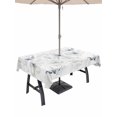 thumbnail image 1 of Outdoor Tablecloths with Umbrella Hole & Zipper, Green Beige Spring Floral Rectangle Tablecloth 60x120 Inch, Luxury Botanical Summer Waterproof Table Cloth, Patio/Pool/Picnic Table Covers, 1 of 8