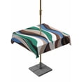 thumbnail image 1 of Outdoor Tablecloths with Umbrella Hole & Zipper, Green Blue Brown Moire 54x54 Inch Square Tablecloths, Modern Abstract Art Waterproof Table Cloth, Patio/Pool/Picnic Table Covers, 1 of 8