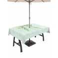 thumbnail image 1 of Outdoor Tablecloths with Umbrella Hole & Zipper, Green Bow 54x80 Inch Tablecloth Rectangle, Cute Bowknot Minimalist Solid Color Waterproof Table Cloth, Patio/Pool/Picnic Table Covers, 1 of 8