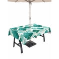 thumbnail image 1 of Outdoor Tablecloths with Umbrella Hole & Zipper, Green Geometric Moroccan Rectangle Tablecloth 60x120 Inch, Abstract Art Teal Ombre Modern Waterproof Table Cloth, Patio/Pool/Picnic Table Covers, 1 of 8
