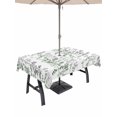 thumbnail image 1 of Outdoor Tablecloths with Umbrella Hole & Zipper, Green Grey Botanical Rectangle Tablecloth 60x120 Inch, Spring Floral Summer Farmhouse Waterproof Table Cloth, Patio/Pool/Picnic Table Covers, 1 of 8