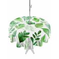 thumbnail image 1 of Outdoor Tablecloths with Umbrella Hole & Zipper, Green Leaves Round Tablecloth 54 Inch, Spring Plants Rustic Botanical Pastoral Waterproof Table Cloth, Patio/Pool/Picnic Table Covers, 1 of 8