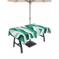 thumbnail image 1 of Outdoor Tablecloths with Umbrella Hole & Zipper, Green White Moire 60 x102 Inch Rectangle Tablecloths, Modern Abstract Art Waterproof Table Cloth, Patio/Pool/Picnic Table Covers, 1 of 8