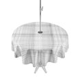 thumbnail image 1 of Outdoor Tablecloths with Umbrella Hole & Zipper, Grey Checkered Round Tablecloths 60 Inch, Summer Modern Minimalist Waterproof Table Cloth, Patio/Pool/Picnic Table Covers, 1 of 8