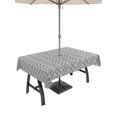 thumbnail image 1 of Outdoor Tablecloths with Umbrella Hole & Zipper, Grey Geometric Rectangle Tablecloth 52x70 Inch, Modern Pure Color Abstract Striped Waterproof Table Cloth, Patio/Pool/Picnic Table Covers, 1 of 8