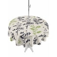 thumbnail image 1 of Outdoor Tablecloths with Umbrella Hole & Zipper, Grey Green Botanical Round Tablecloth 54 Inch, Rustic Country Spring Floral Summer Leaf Waterproof Table Cloth, Patio/Pool/Picnic Table Covers, 1 of 8