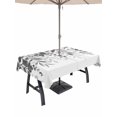 thumbnail image 1 of Outdoor Tablecloths with Umbrella Hole & Zipper, Grey Leaves Rectangle Tablecloth 52x70 Inch, Summer Botanical Waterproof Table Cloth, Patio/Pool/Picnic Table Covers, 1 of 8