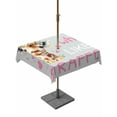 thumbnail image 1 of Outdoor Tablecloths with Umbrella Hole & Zipper, Grey Pink Giraffe 60x60 Inch Square Tablecloths, Love Heart Spring Floral Botanical Waterproof Table Cloth, Patio/Pool/Picnic Table Covers, 1 of 8